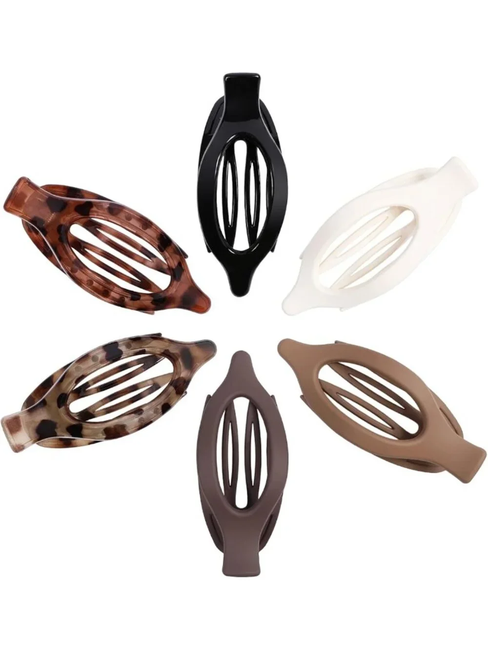 6 PCS French Flat Claw Hair Clips - Strong Hold, No Slip, Medium & Large for All